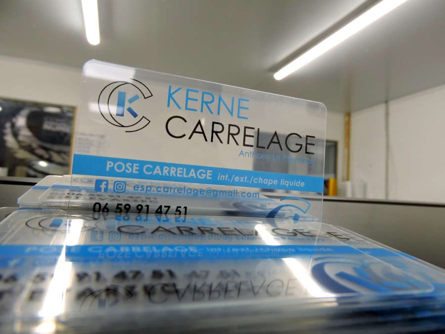 cartes de visite transparentes